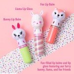 Lip Smacker Lippy Pals, Unicorn, Panda, Kitten, Lip balm for Kids - Foxy Apple, Hoppy Carrot Cake, Strawberry Llama