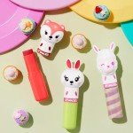 Lip Smacker Lippy Pals, Unicorn, Panda, Kitten, Lip balm for Kids - Foxy Apple, Hoppy Carrot Cake, Strawberry Llama