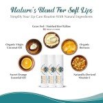 Dr. Dave's Primal Essence Moisturizing Tallow Lip Balm - Grass-Fed Beef Tallow with Organic Coconut Oil, Beeswax and Vitamin E - Sweet Orange, 3-Pack