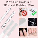 MYR 34Pcs Nail Art Brushes, Nail Art Brush Set, Nail Art Tools, including Nail Design Brushes, Nail Dotting Tool, Nail Drawing Pens, Nail Brush Brackets, Nail Nano Polishing Rubs