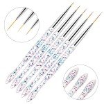 FULINJOY Nail Dotting Tools 10 Pcs Kit, 5 Pcs Double-end Nail Dotting tools and 5 Pcs Nail Art Liner Brushes, Nail Art Design Tools