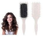 Curl Defining Brush for Curly Hair - Reduce Pulling, Hair Shaping Tool for Women and Men (Off White)