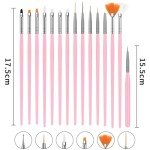 Nail Art Brushes Set,Nail Art Dotting Tools for Home DIY Salon Use,15 Multifunctional Nail Design Pens