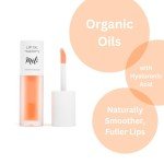 MÈLI Organic Lip Oil with Hyaluronic Acid | Clear Non-Sticky, Natural Lip Gloss, Moisturizing, Revitalizing and Rejuvenating (Raspberry)