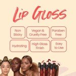 The Lip Bar Vegan Non-Sticky Lip Gloss, with Hydrating Shea Butter for a Lightweight, High Shine Finish, First Lady - Nude Pink Opaque