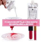 PARAMISS Lip Gloss Pigment Powder Natural Lip Dye 5 Colors x 10G and White Metallic Shimmer Pearl Glitter Pigment Powder for Lip Gloss Lipstick Eyeshadow Cosmetic Grade Lip Gloss Color Pigment