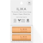 ILIKA Lip balm Organic, Vegan, Plastic-free, 100% Plant-based, 2X Volume, COSMOS Certified Organic, PETA Certified Vegan & Cruelty-Free, 2 Pack, Orange Tangerine