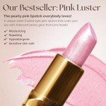 Essence Of Argan Deep Moisturizing and Long Lasting Lipstick - Hydrating Lip Care with 100% Pure Organic Argan Oil, Shea Butter, Jojoba Oil & Aloe Vera - Pink Luster