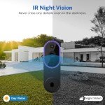 BITEPASS 1080p Wireless Video Doorbell Camera