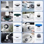 Cordless Electric Spin Scrubber with 8 Brush Heads