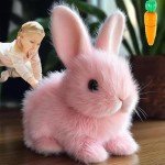 Realistic Interactive Bunny Toy - Pink