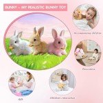 Realistic Interactive Bunny Toy - Pink