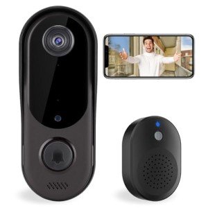 Taishixing Smart 2.4G WiFi Remote Video Doorbell Camera, Intelligent Visual Doorbell Camera Home Intercom HD Wireless Rechargeable Security Door Doorbell Camera,Two-Way Audio, Photo, with Chime