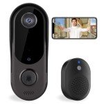 Taishixing Smart 2.4G WiFi Remote Video Doorbell Camera, Intelligent Visual Doorbell Camera Home Intercom HD Wireless Rechargeable Security Door Doorbell Camera,Two-Way Audio, Photo, with Chime