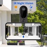 Taishixing Smart 2.4G WiFi Remote Video Doorbell Camera, Intelligent Visual Doorbell Camera Home Intercom HD Wireless Rechargeable Security Door Doorbell Camera,Two-Way Audio, Photo, with Chime