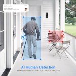 GlowPop 1080p Wireless Video Doorbell Camera, Night Vision, Smart AI Human Detection, Two-Way Talk, Battery Powered, 2.4GHz Wi-Fi, Cloud Storage