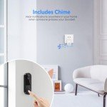 GlowPop 1080p Wireless Video Doorbell Camera, Night Vision, Smart AI Human Detection, Two-Way Talk, Battery Powered, 2.4GHz Wi-Fi, Cloud Storage