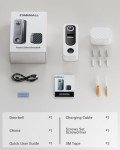 ZUMIMALL Doorbell Camera Wireless, Video Doorbell Wireless with Chime, 2 Way Audio, Voice Changer, 30s Voice Message, Anti-Theft, AI Detection, 2.4Ghz WiFi Only, Battery Powered, Work with Alexa,White