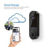 GlowPop 1080p Wireless Video Doorbell Camera, Night Vision, Smart AI Human Detection, Two-Way Talk, Battery Powered, 2.4GHz Wi-Fi, Cloud Storage