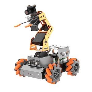 LewanSoul Robotic Arm for Raspberry Pi AI Vision MatserPi Open Source Mecanum Wheel Chassis Robot Car Kit 5 DOF/Axis Smart Robotic Arm DIY Robot, with Raspberry Pi 4B 4GB