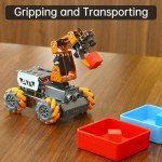 LewanSoul Robotic Arm for Raspberry Pi AI Vision MatserPi Open Source Mecanum Wheel Chassis Robot Car Kit 5 DOF/Axis Smart Robotic Arm DIY Robot, with Raspberry Pi 4B 4GB