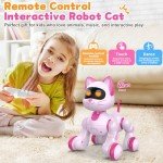 Robot Cat Interactive Toys for Girls: Remote Control Electronic Pink Kitty Pets - Robotic Can Dancing Touch Programmable Mechanical Cat for Kids Age 3-10 Christmas/Birthday Surprise Gifts