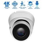GW Security 8 Channel Smart AI PoE NVR Ultra-HD 4K (3840x2160) Security Camera System with 8 x 4K (8MP) 2160P Face Recognition/Human/Vehicle Detection Waterproof Microphone IP Dome Camera