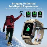 ALKAI Smart Watch Rugged and Military with 5ATM Waterproof Bluetooth Call(Answer/Dial Calls) AI Assistant, Long-Lasting Battery Life, Multiple Sports Tracking, Health Monitoring, 2.02'' HD Display