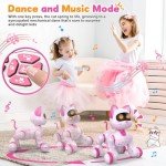 Robot Cat Interactive Toys for Girls: Remote Control Electronic Pink Kitty Pets - Robotic Can Dancing Touch Programmable Mechanical Cat for Kids Age 3-10 Christmas/Birthday Surprise Gifts