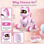 Robot Cat Interactive Toys for Girls: Remote Control Electronic Pink Kitty Pets - Robotic Can Dancing Touch Programmable Mechanical Cat for Kids Age 3-10 Christmas/Birthday Surprise Gifts