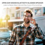 Bluetooth Audio Smart Blue Light Glasses for Men & Women, Blue Light Filtering & Open Ear Sound Smart Glasses with Mic & Speakers - Touch & Voice Assistant Compatible for Office,Music,Answering Calls