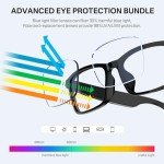 Bluetooth Audio Smart Blue Light Glasses for Men & Women, Blue Light Filtering & Open Ear Sound Smart Glasses with Mic & Speakers - Touch & Voice Assistant Compatible for Office,Music,Answering Calls