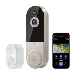 HubFlashy 1080P Wireless Doorbell Video Camera, AI Human Detection, Chime Ringer Included, 2.4G WiFi, Night Vision, Instant Alerts, 2-Way Audio, Cloud Storage, Indoor Outdoor Surveillance