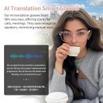 Smart AI Translator Glasses, Clear Blue Light Glasses for Woman, Simultaneous Interpretation Eyeglasses for 110+ Languages, Real-Time Translation,Remote Shooting, language translator for Business