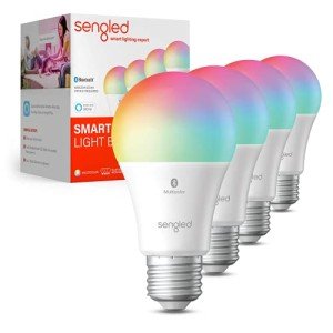 Sengled Light Bulb, S1 Auto Pairing with Alexa Devices, Color Changing , Smart Light that Work with , Bluetooth Mesh Smart Home Lighting, E26 60W Equivalent, 800LM, 4 Count (Pack of 1)