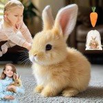 Zabalar 2025 New Bunny - Easter My Realistic Bunny Toy, Interactive Bunny Realistic Bunny - Jumping, Twitching, and Shaking Ears,Realistic Bunny Toys (Brown)