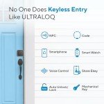 ULTRALOQ Bolt NFC Smart Lock, Built-in WiFi Keyless Entry Door Lock with Door Sensor, Smart WiFi Deadbolt, Smart Home Automation, 10 Months Battery, IP65 Waterproof