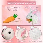 Zabalar 2025 New Bunny - Easter My Realistic Bunny Toy, Interactive Bunny Realistic Bunny - Jumping, Twitching, and Shaking Ears,Realistic Bunny Toys (Brown)