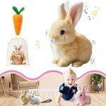 Zabalar 2025 New Bunny - Easter My Realistic Bunny Toy, Interactive Bunny Realistic Bunny - Jumping, Twitching, and Shaking Ears,Realistic Bunny Toys (Brown)