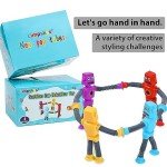 Suction Cup Robot Toy,Robot Toys,Robot Toys for Kids 3-5 5-7,pop Tubes Robots,Suction Cup Toys,Mini Robot,Autism Sensory Products,Toys for Ages 5-7,Sensory Toys for Kids with Autism (4 Pack Robot)