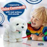 Team Power Voice Command Labrador Puppy Robot Dog - Interactive Plush Pet Kids Toys, Knows 6 Tricks and Likes Walks, Stuffed Animal Toddler Toys for Girls and Boys 3 Year Old and Above Gifts