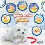 Team Power Voice Command Labrador Puppy Robot Dog - Interactive Plush Pet Kids Toys, Knows 6 Tricks and Likes Walks, Stuffed Animal Toddler Toys for Girls and Boys 3 Year Old and Above Gifts