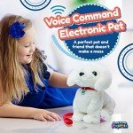 Team Power Voice Command Labrador Puppy Robot Dog - Interactive Plush Pet Kids Toys, Knows 6 Tricks and Likes Walks, Stuffed Animal Toddler Toys for Girls and Boys 3 Year Old and Above Gifts