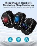 AI Voice-Controlled Smart Watches with 1.85" Screen - IP68 Waterproof, 24/7 Heart Rate Monitoring, Stress/Sleep/SpO2 Tracker, 100+ Sports Modes, Weather, Compatible with Android & iOS, Black
