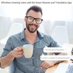 More than Lens AI Translator Smart Glasses for Men Women, Bluetooth Audio Glasses with Photochromic Transition Lenses, Voice Assistant, Open Ear Lighweight Eyeware, White