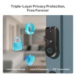 Lockin Veno Pro Palm Vein Video Smart Lock with 2K 180° Camera, Video Doorbell, Fingerprint Recognition, AI Motion Detection, IP65, App Control, 32GB Storage, No Extra Base Required, No Monthly Fee