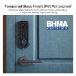 Lockin Veno Pro Palm Vein Video Smart Lock with 2K 180° Camera, Video Doorbell, Fingerprint Recognition, AI Motion Detection, IP65, App Control, 32GB Storage, No Extra Base Required, No Monthly Fee