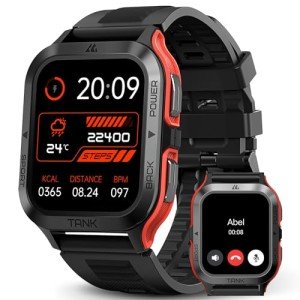 HIDAMEL Smart Watches for Men - (Answer/Make Calls) Rugged Military Designed, 5ATM Waterproof, 70+ Sports Modes, AI Voice Assistant, 1.85" HD Display, Compatible for Android and iOS