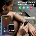 HIDAMEL Smart Watches for Men - (Answer/Make Calls) Rugged Military Designed, 5ATM Waterproof, 70+ Sports Modes, AI Voice Assistant, 1.85" HD Display, Compatible for Android and iOS