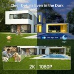 Security Cameras Wireless Outdoor 2K: Battery Powered WiFi Camera with AI Motion Detection for Home - Color Night Vision Spotlight Siren Alarm 2-Way Talk IP65 Waterproof Cloud TF Storage 2 Pack